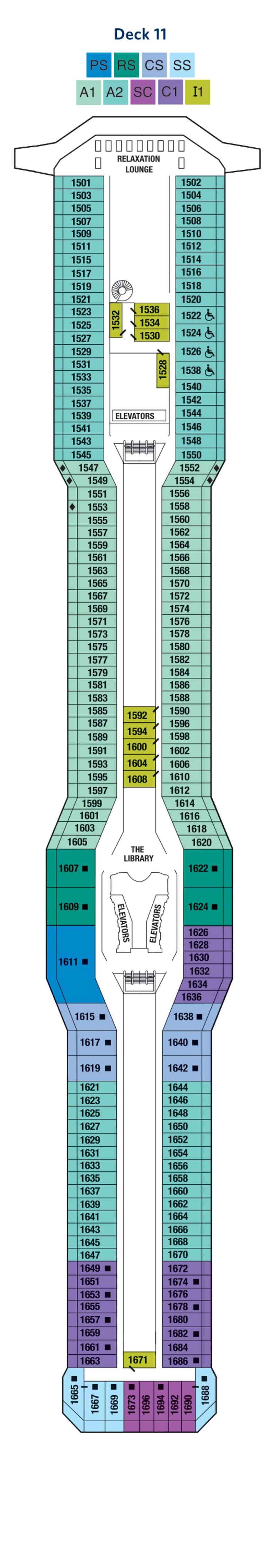 Deck plan of Deck 11